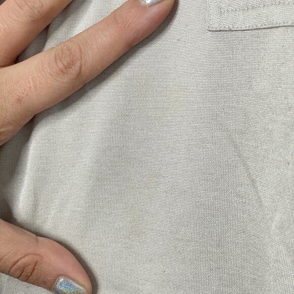 Vintage Oleg Cassini Geometric Polo Shirt L Y2K 90s Retro Gray Streetwear - Picture 8 of 8